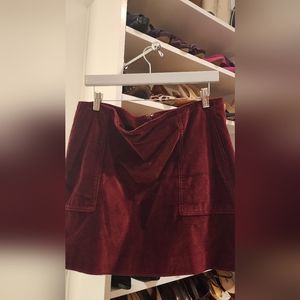 Deep Burgundy Red Velvet Skirt size 12
